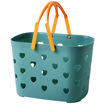 Portable bath basket bathroom bath basket female cute bath basket toiletries bath blue bath dormitory storage box