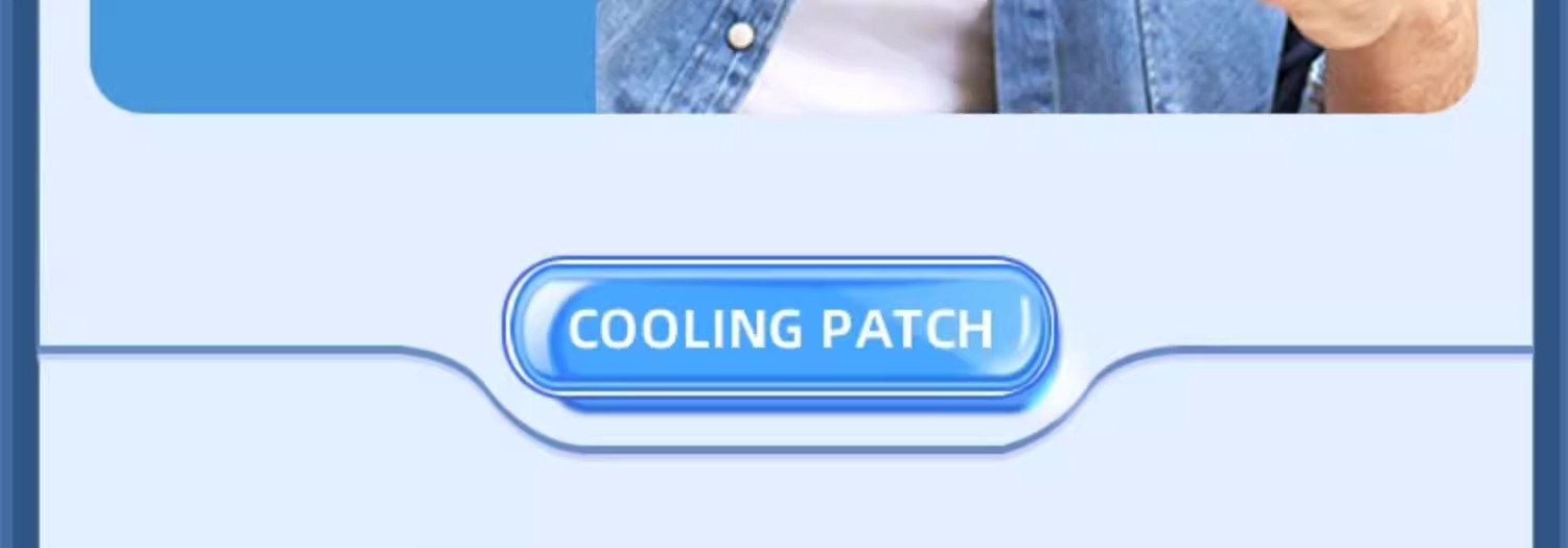 Cooling Gel Patch 2 Pack Summer Heat Relief Ice Sticker for Forehead and Phone Cooling in use
