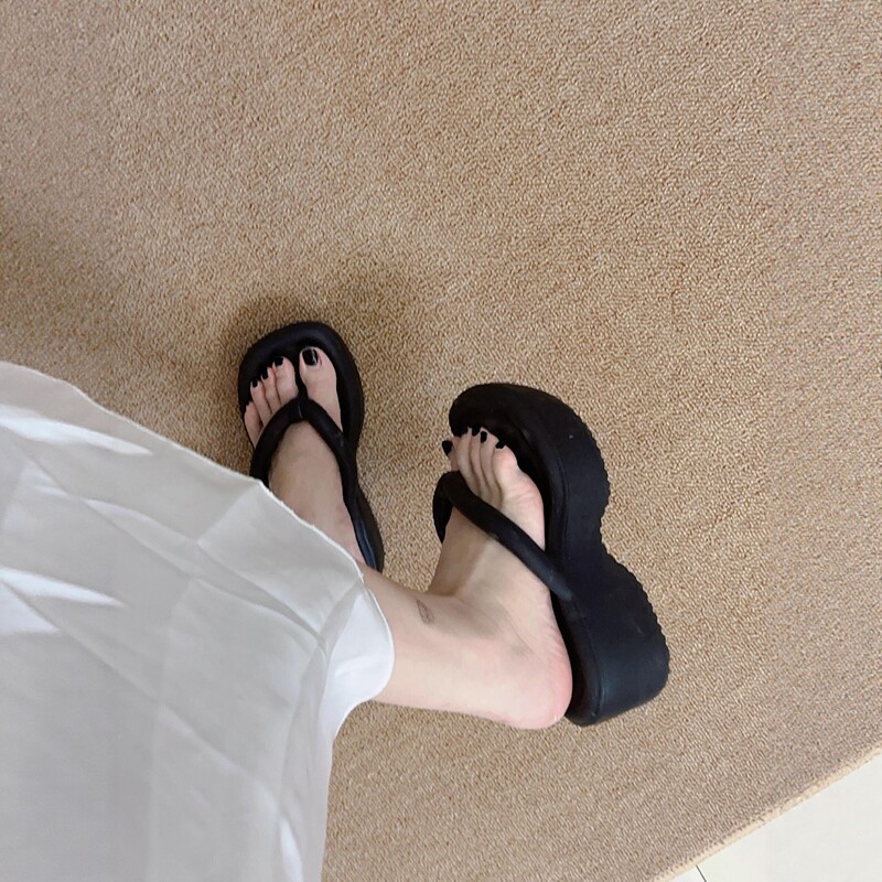 6cm Thick-Soled Zhao Lusi Style Flip-Flops for Women, Eva Thick-Soled Summer Flip-Flops, Soft-Soled Outdoor Beach Sandals