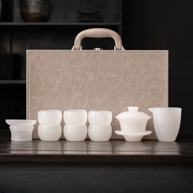 Glass Tea Set, Light Luxury Kung Fu Tea Cups, Household Gaiwan, High-End Tea Brewing Set, 2025 New Model, Gift Box for Gifting