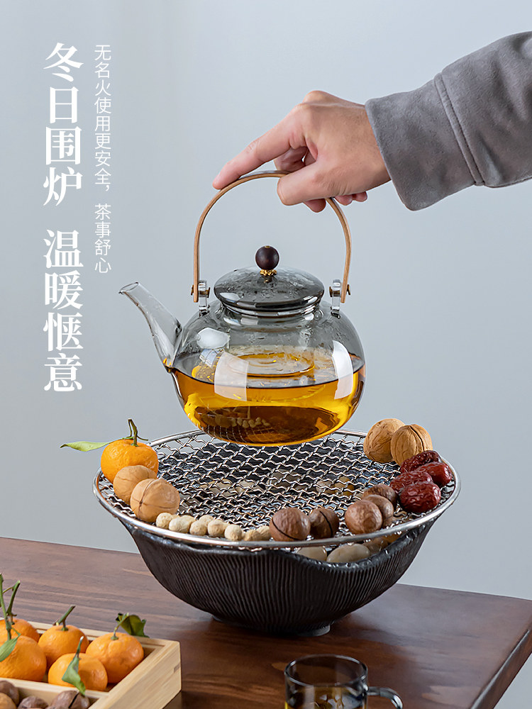 Winter Tea Brewing with a Stove 2025 New Model Indoor Electric Stove Ceramic Stove Plug-In Glass Tea Brewing and Heating Stove Complete Set
