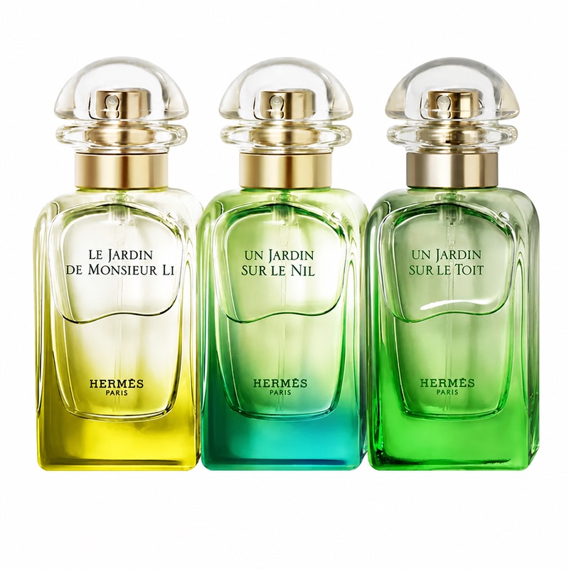 Hermes Garden Series Perfume Samples: Nile, Mr. Li's Garden, Mediterranean Rooftop, Post-Rain Lagoon