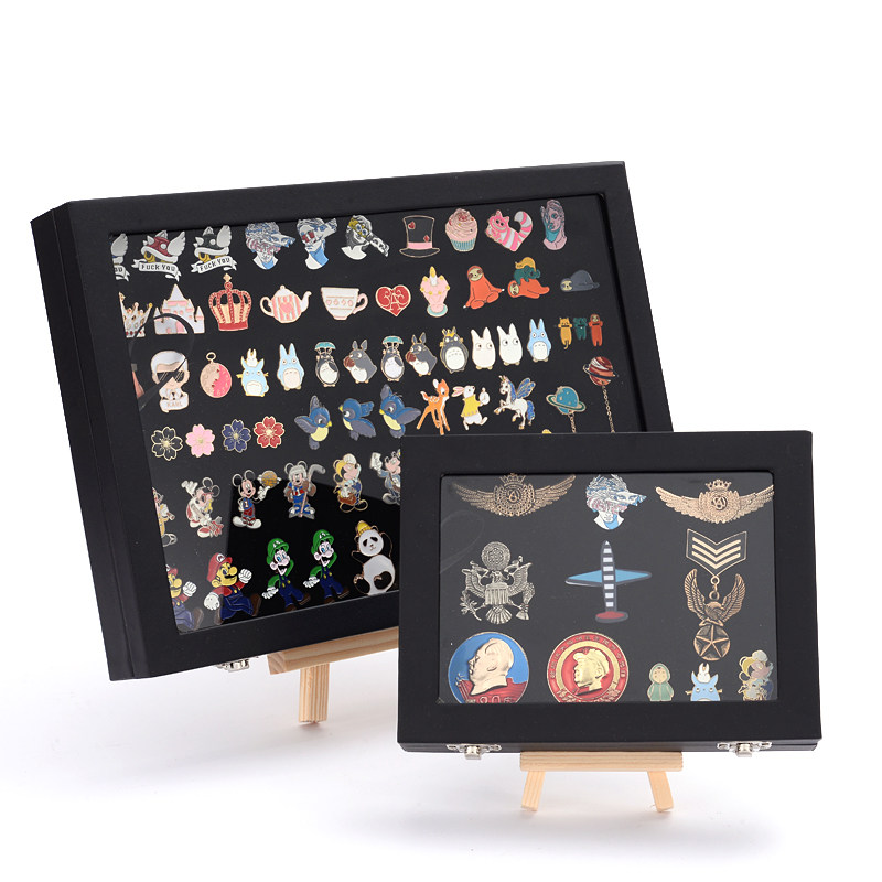 Badge storage box Transparent Dustproof Medal Medal Medal Jewelry Storage Finishing Box Medal Brooch Hanging Wall Display Frame
