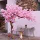 Artificial Cherry Blossom Tree, Peach Blossom Tree, Large Fake Tree, Japanese-Style Indoor and Outdoor Decoration, Landscaping, Hotel Window Display Piece