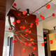 Artificial Persimmon Tree Ceiling Hanging Decoration Large Fake Tree Hanging Green Plant Japanese-Style Landscaping Hanging Ornament Upside down