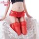 Mi Ke màu đen dài trên đầu gối nữ tất sexy kẹp ren garter đai sexy trong suốt vớ trong suốt set vớ - Vớ mắt cá chân