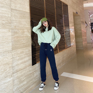 加绒运动宽松束脚裤秋冬裤子