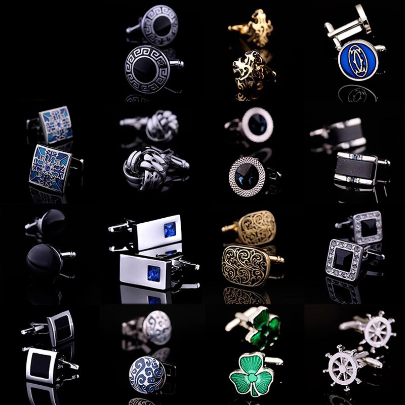 人気のヨーロッパおよびアメリカンスタイルのメンズフレンチスタイルシャツカフリンクスとカフスタッド、独創的な合金塗装スーツシャツボタンとカフアクセサリー