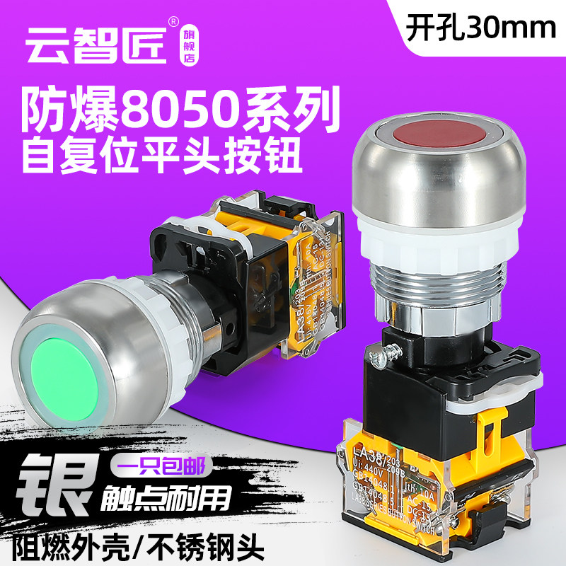 BA8050新款防爆控制按钮开关 自复位防爆按钮 防暴配电箱钢板箱