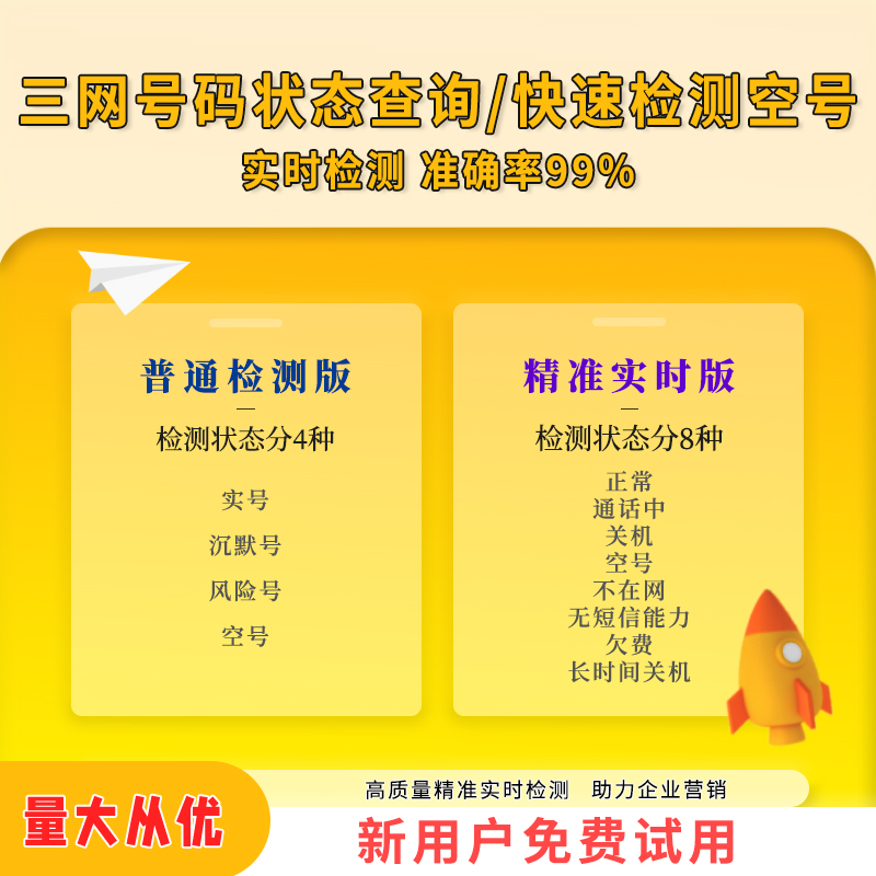 Empty number detection number filtering number status identification number classification empty number across the country