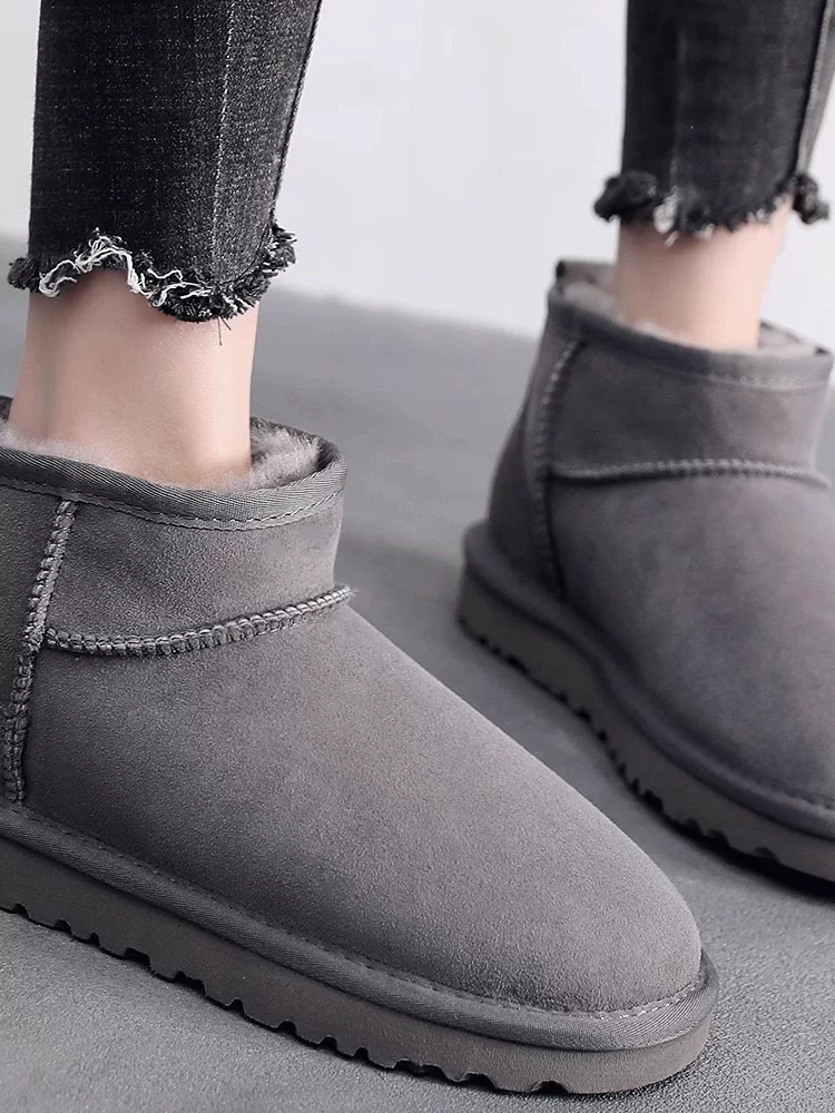 Модный тёплый UGG для мужчин и женщин, демисезонная зима низкие небольшие ботинки