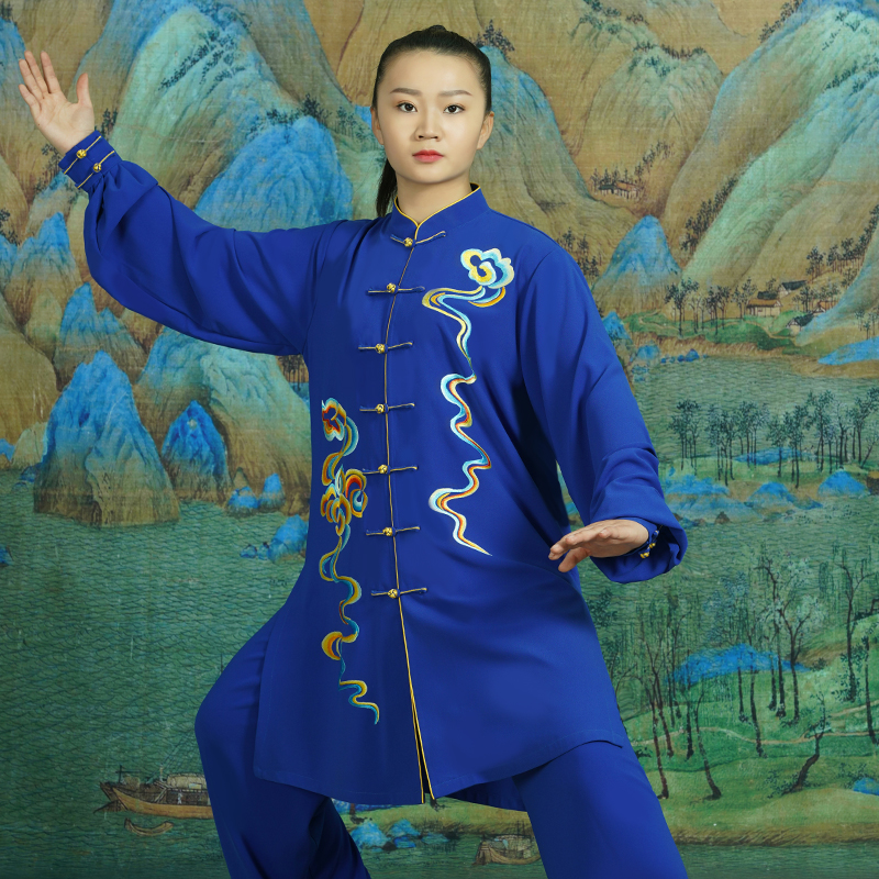 Mitzong Wu When Tai Chi Costume Women's Autumn Winter New Flutter Taijiquan to perform the men's performance competition to serve the Chinese wind