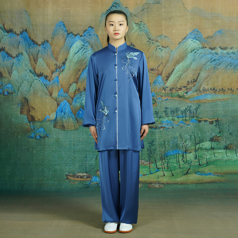 Mitzonwu's new performance martial arts Taijiquan High-end Floating Comfort Improvement New Chinese Mid-Length Tai Chi Costume Women