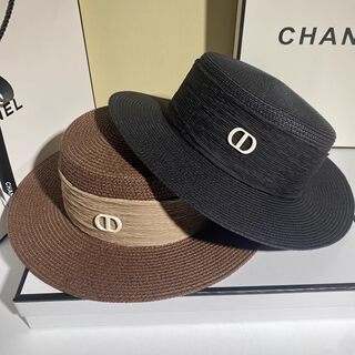 法式平顶草帽女海边度假遮阳防晒帽沙滩防紫外线太阳帽子复古礼帽