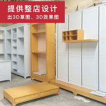 Clothing floor-standing display cabinet lighting display cabinet double-layer modern simple assembly cabinet clothing display rack hanger