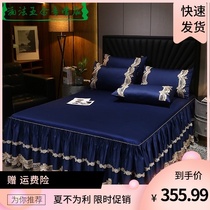 60S satin plush cotton cotton bed skirt cover single skirt type 3 sets of American style bedspread Cotton non-slip sheet skirt