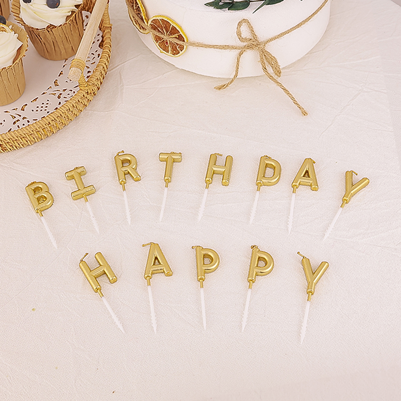 happy birthday Birthday Candle Digital Golden Happy Cake Decoration Pendulum in English Alphabet Plugin