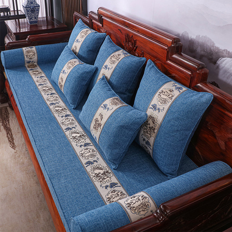 New Chinese mahogany sofa cushion high-density sponge sofa cushion Arhat bed solid wood furniture cushion non-slip custom