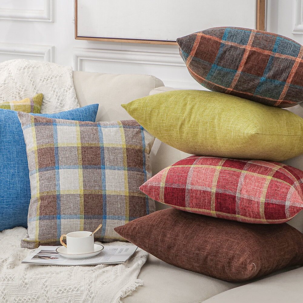 Thickened linen sofa pillow cushion bedside large backrest cushion living room office pillow waist pillow pillowcase custom