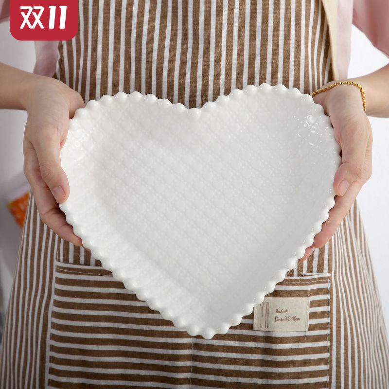 Nordic tableware lovers love shape plate household individuality creative disc ceramic western breakfast steak plate o L