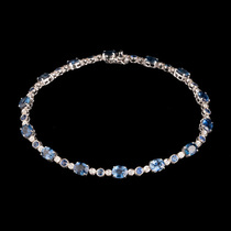 Unicorn Deer Atlantic Antique Jewelery French 18K Platinum Inlaid Diamond Sapphire Bracelet