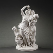 Unicorn Deer Atlantic Antique Sefel Artisan Artist Signs Classical Style Chubitt Goddess Vegetarian Porcelain Group Sculptures Sculpture