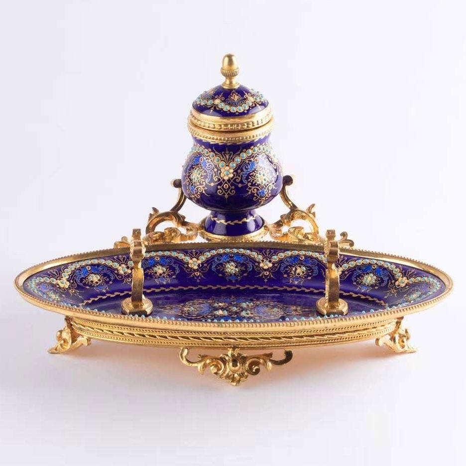 Unicorn Deer Atlantic Antique Take the Napoleon III Period France Out of the Bronze Cure Gold Bresson Enamel Ink Table