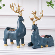 Creative living room entrance entrance entrance key storage lucky deer ornaments home wine cabinet decorations moved to new home gifts