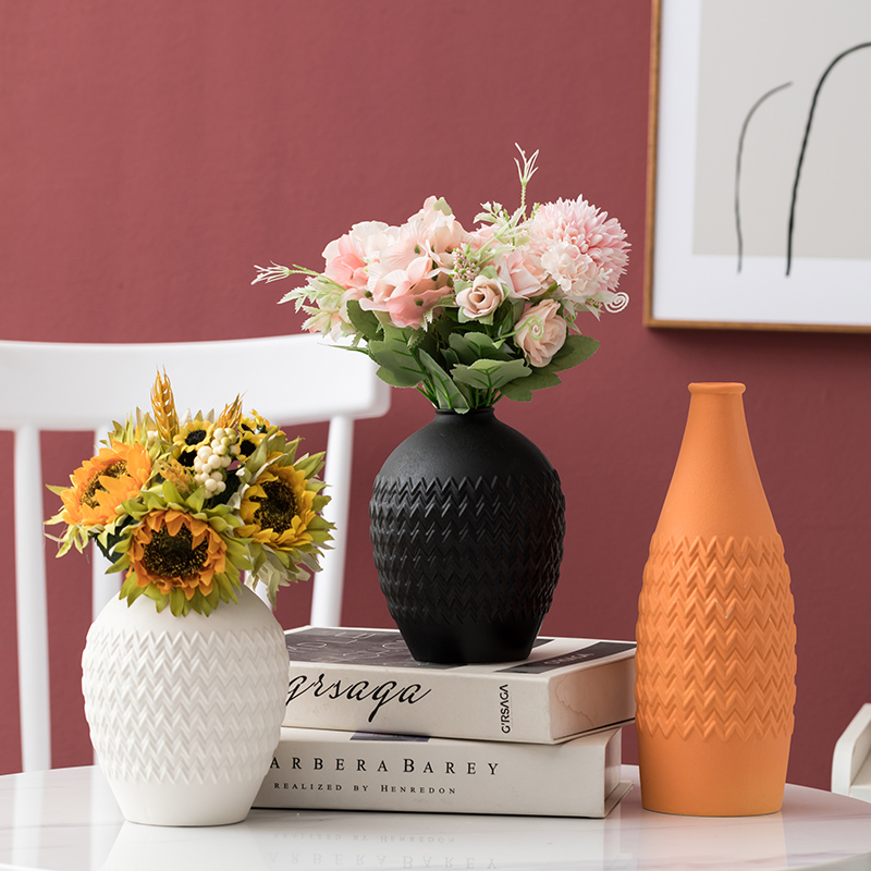 Nordic Style Flowers Water Raising Ceramic Vases Living Room Bedrooms Flower Arrangements Dry Floral Ware Light Extravagant Tabletop Decorations Pendulum-Taobao