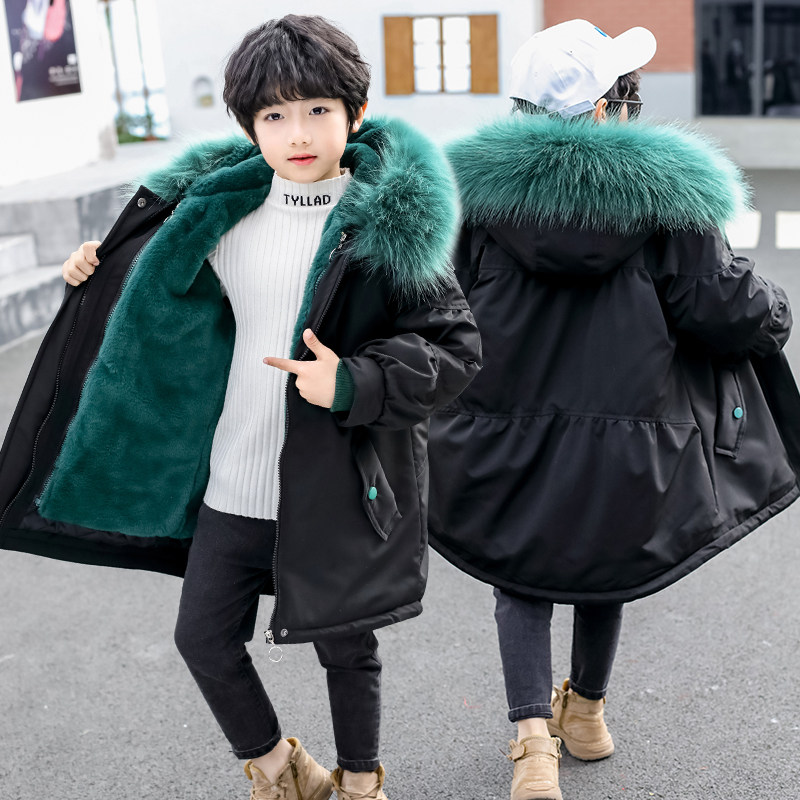 Boy sent to overcome 2022 new Korean version Children laid cotton jacket CUHK girl cotton padded jacket with padded jacket thickened detachable tide