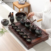 JERYOUN Jianzhan Tea Set Home Sky Glaze Kiln Ceramic Kung Fu Tea Panels Set Teapot Tea Cup