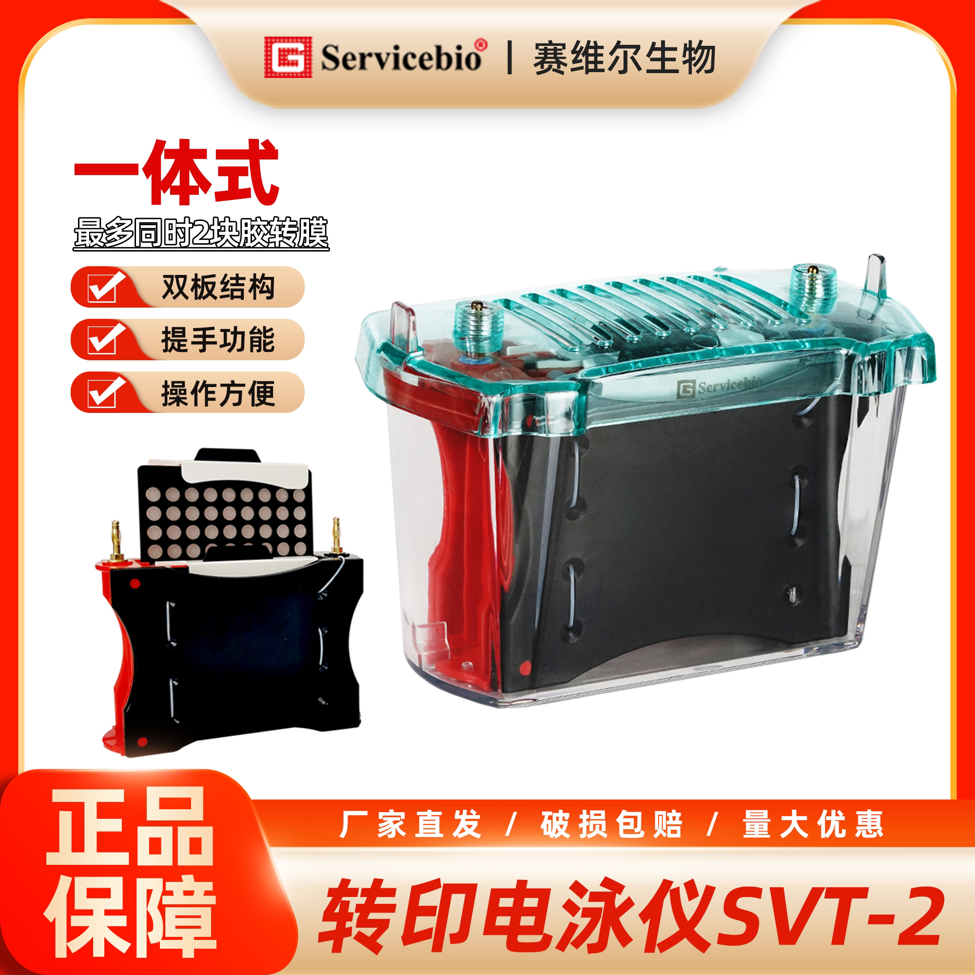 赛维尔 一体式转印电泳仪 最多同时2块胶转膜 SVT-2