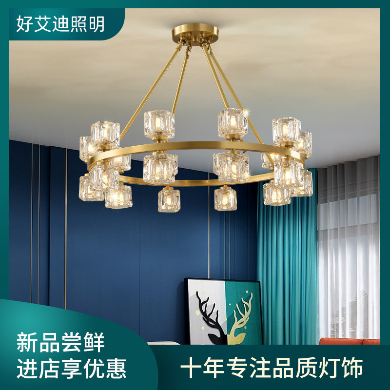 Good Eddie lighting post modern light lavish minimalist with full copper American livingroom Bedroom Dining Room Nordic Net Red Villa Chandelia