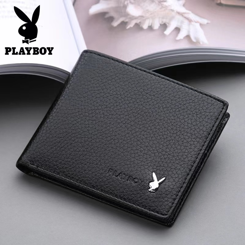 Playboy men's wallet leather short thin section multi-card space large capacity 2022 new youth tide brand wallet