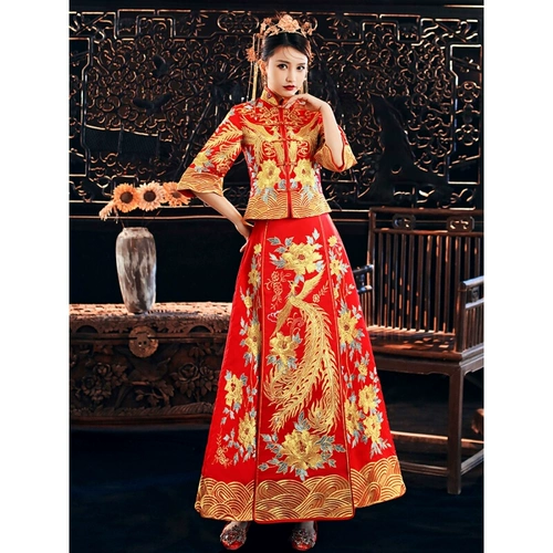 Весенний традиционный свадебный наряд Сюхэ, свадебное платье для невесты, вечернее платье, большой размер