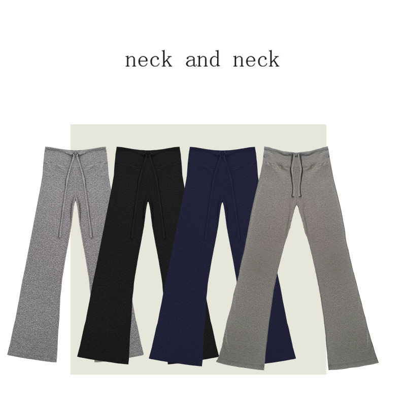 【Neck and Neck】"Long Leg Filter" Comfortable High-Waisted Drawstring Slimming Flared Casual Pants