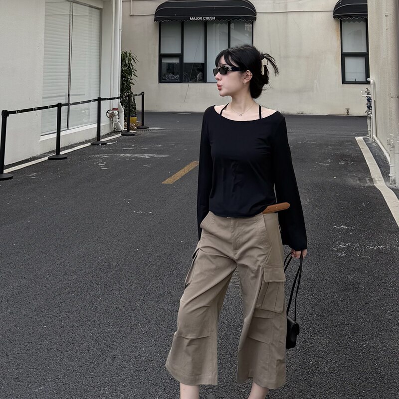 【Neck and Neck】"Street Roaming" 2026 New Retro Casual Slim-Fit Cropped Cargo Pants