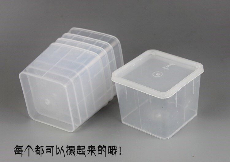 Plastic with lid fresh storage box fresh plastic square seasoning small box transparent sample transparent box