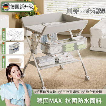 German Baby Changing Table, Foldable Baby Diaper Changing Table, Multifunctional Portable Newborn Care Table