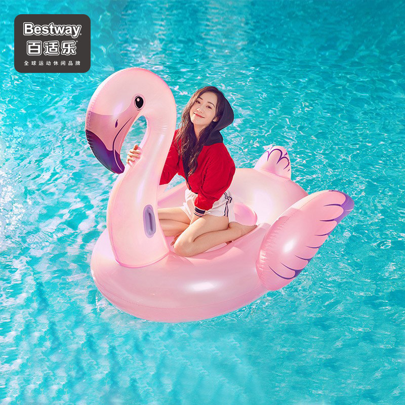 Bestway swimming ring inflatable mount net red adult water inflatable toy flamingo adult swimming ring floating bed