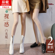 Autumn Winter Meat Color Light Leg God Instrumental Woman Autumn Winter Silk Stockings Outside Wearing Big Code Even Pants Socks Warm Plus Suede Thickened Underpants