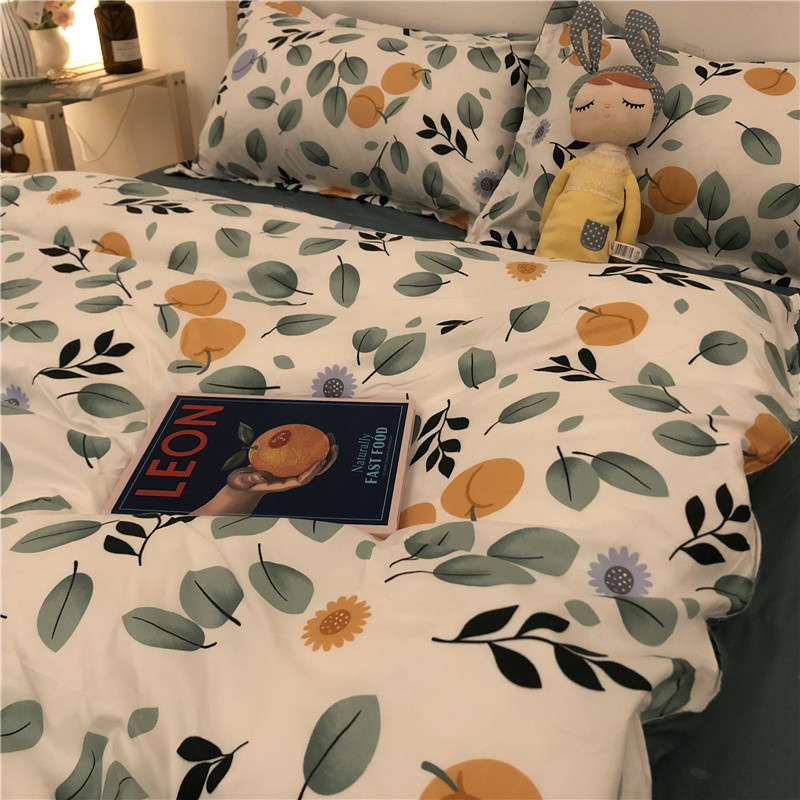 Spring Summer Flowers Bed Four Pieces Of Student Dormitory Bed Pint Summer Brief Net Red Bed Cover Double Bed Bedding