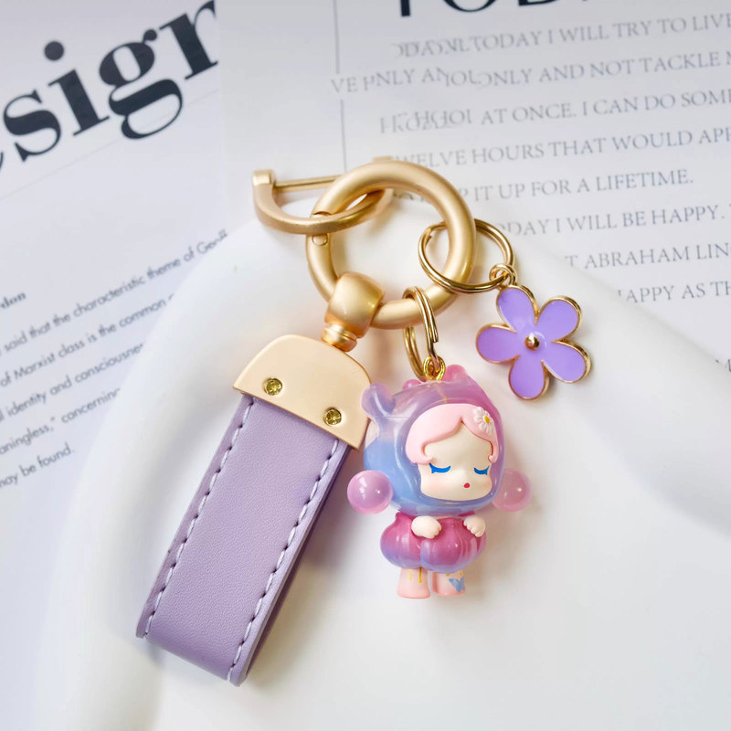 French Lulu Gabbi Bubble Mart Leather Camera Keychain Car Keychain Bag Accessory Gift for Girls