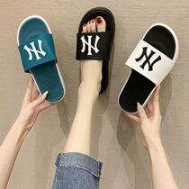 Slippers men and women tide ins Couple a pair of summer wear net red cool drag non-slip bath tide brand household word drag