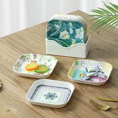 Bone plate small plate spit bone plate Dish Home luxury table snack plate table garbage slag plate plate with base