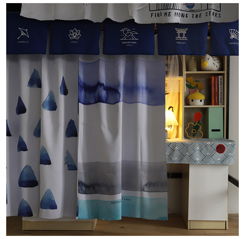 Dormitory bed curtain Nordic lower bunk table curtain curtain head beautify tablecloth hanging cloth girl decoration mosquito net ins and wind space