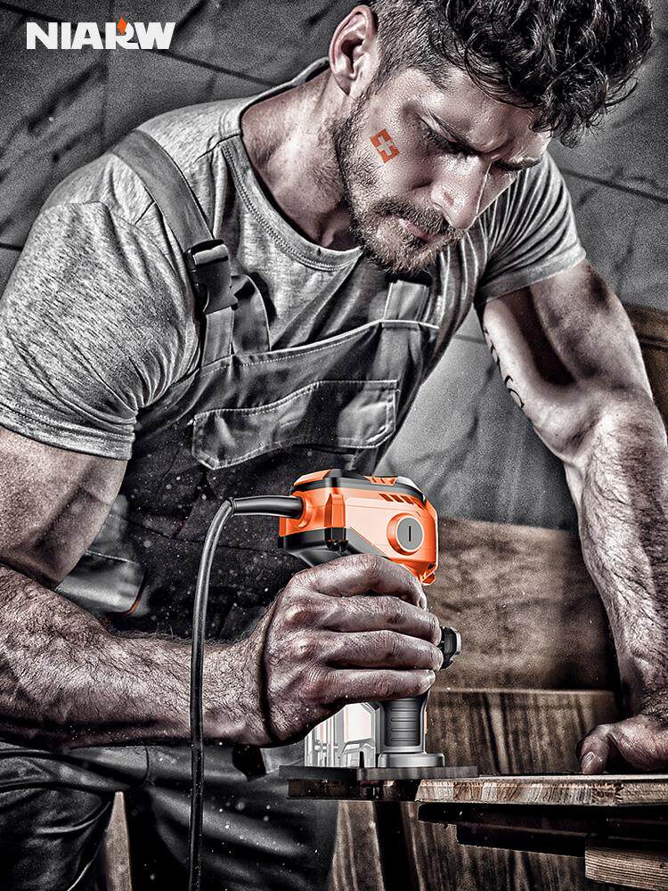 Small Gong Machine Multifunction Woodworking Electric Engraving Machine Flip aluminium plastic plate open slot machine Wood engraving edging machine