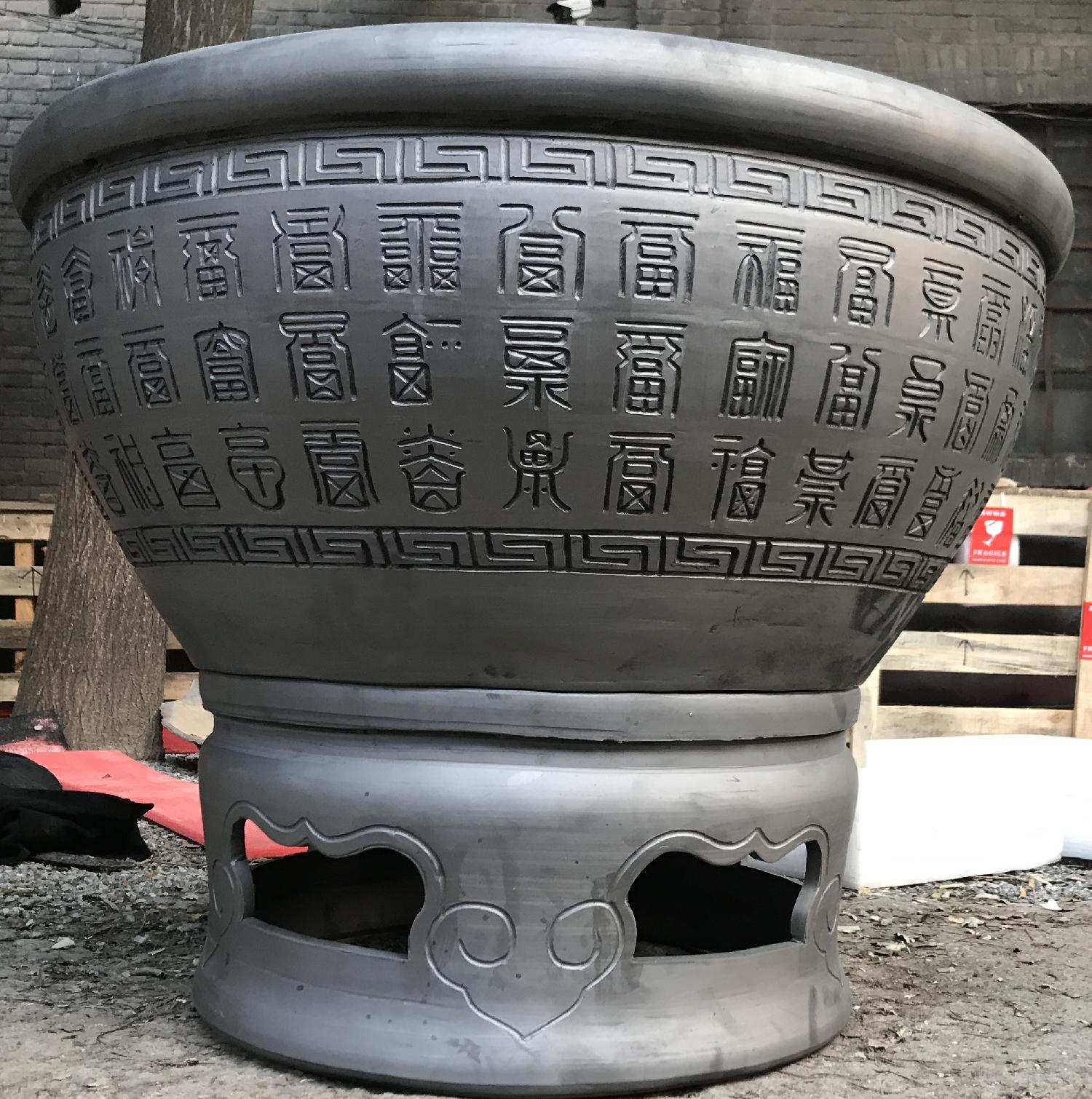 Old Beijing fish basin ecological aquariums tortoise ceramic cylinder buford basin lotus lotus basin to the tortoise cylinder mud
