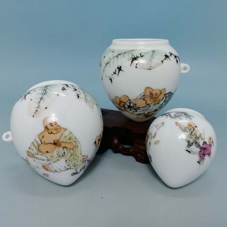Buddha childishness heart blackbird cylinder jingdezhen ceramic bird seed pot cup bird appliance thrush cage accessories