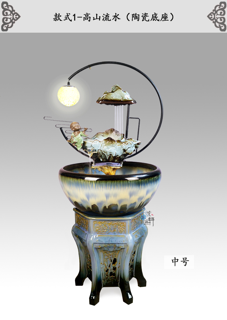 Furnishing articles to heavy aquarium jingdezhen porcelain cylinder sitting room indoor ceramic circulation Chinese style household water fish bowl goldfish